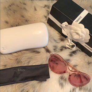 Chanel Light Pink Round Sunglasses